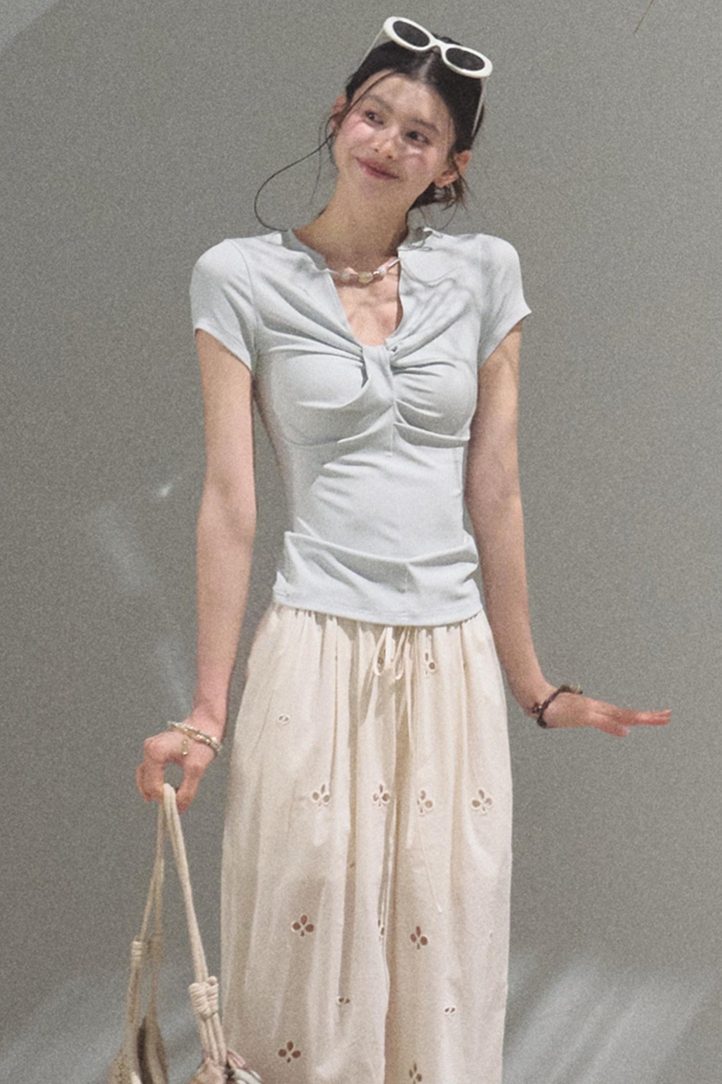 Cool Beaded V-Neck Tee