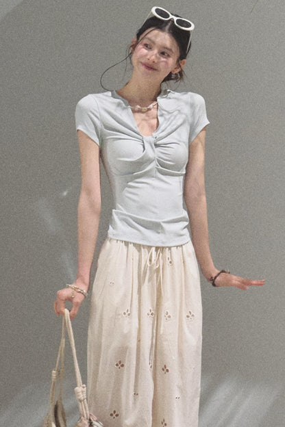 Cool Beaded V-Neck Tee