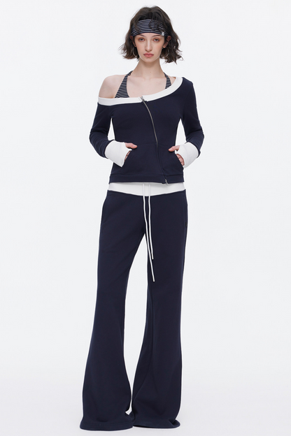 One-Shoulder Color-Blocked Top Set-Up