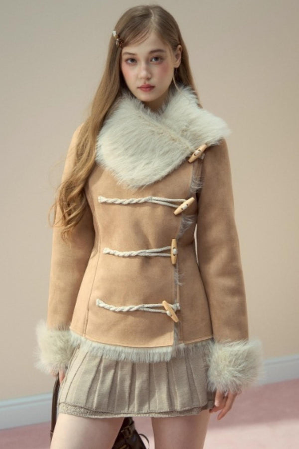 Vintage Suede Fleece Winter Jacket