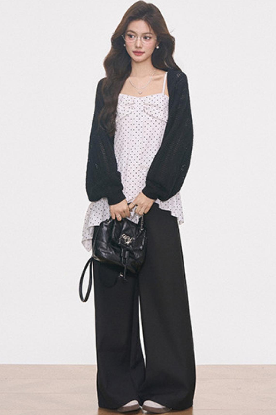 Hollow-Out Knitted Cover-Up Set-Up