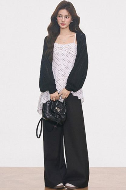 Hollow-Out Knitted Cover-Up Set-Up