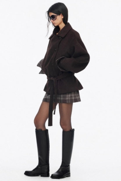 Asymmetrical Wool Coat Skirt Set-Up