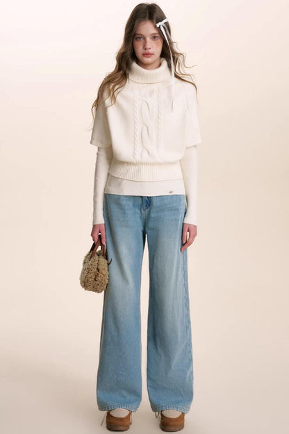 Winter Knit Turtleneck Sweater Set-Up