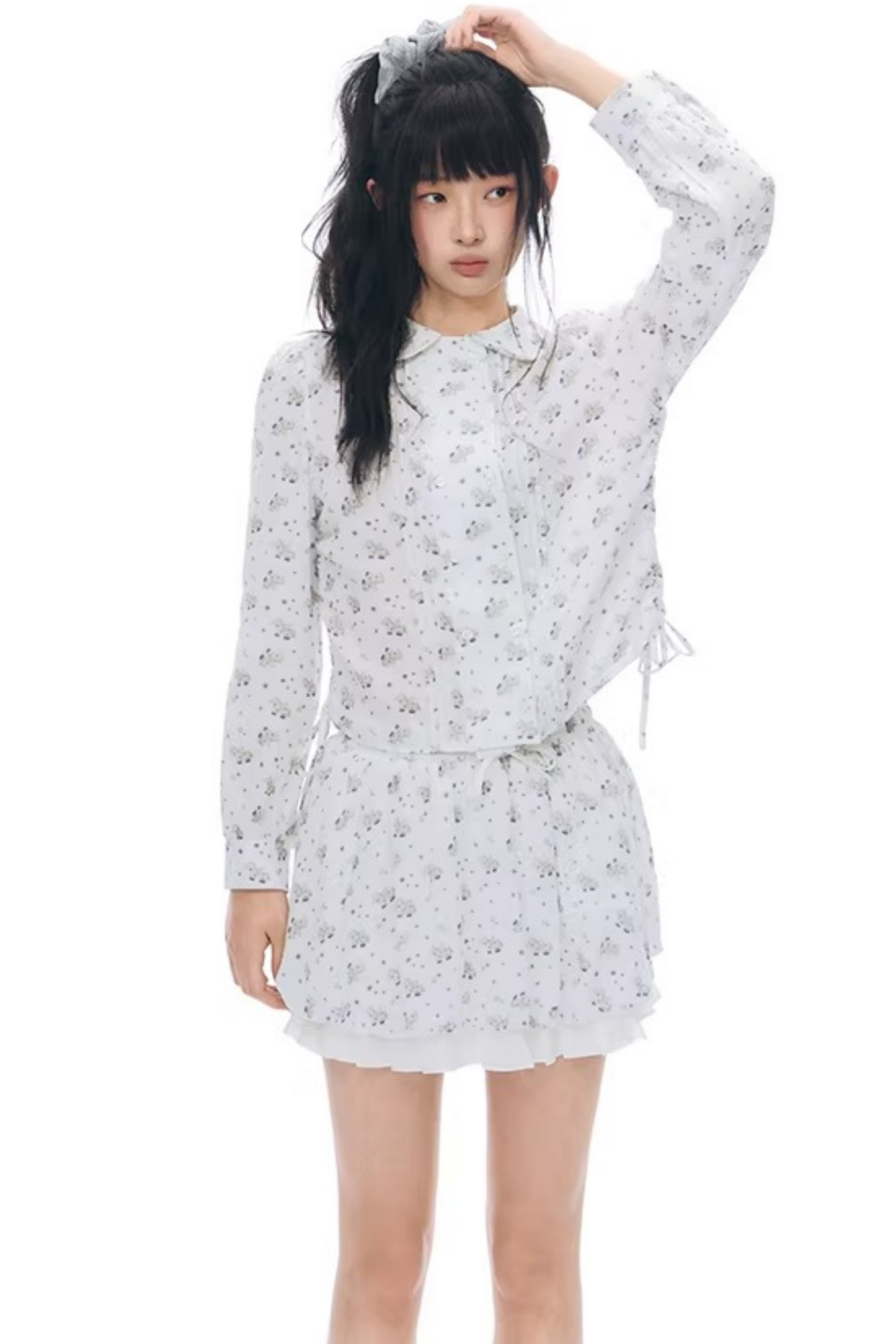 Pony Print Shirt and Skirt Matching Set