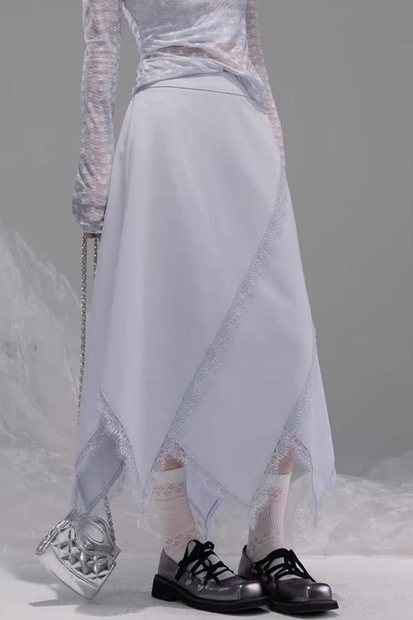 Irregular Lace Patchwork Skirt