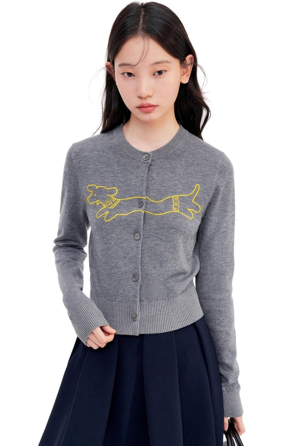 Embroidered Knitted Casual Top