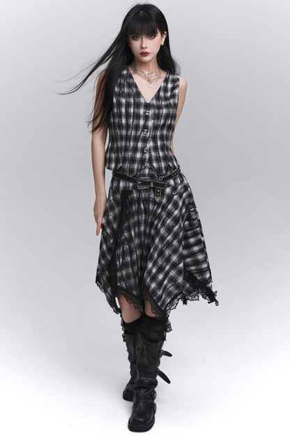 Summer Plaid Bustier Skirt Set-Up