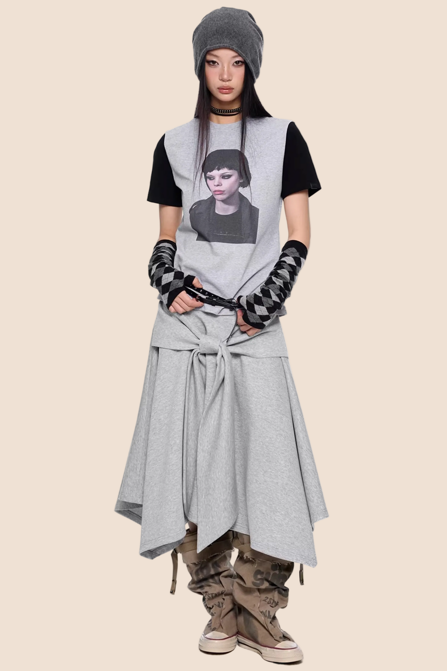 Gemusterter Raglan-Sommeroberteil