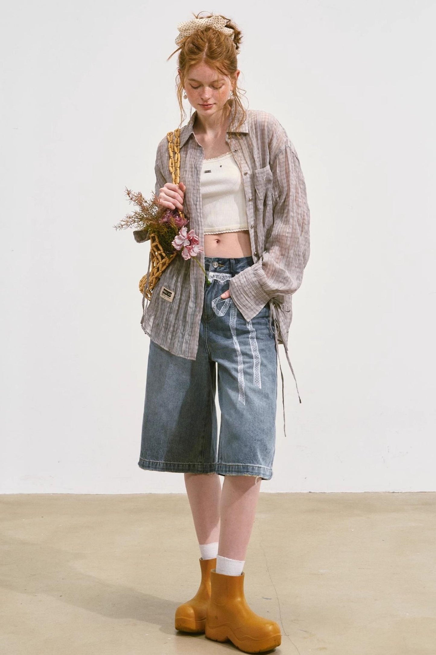 Summer Wide-Leg Denim Pants