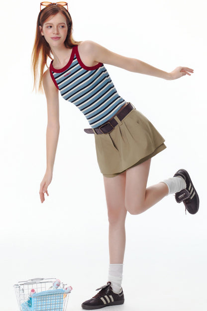 Summer Colorblock Striped Tank Top