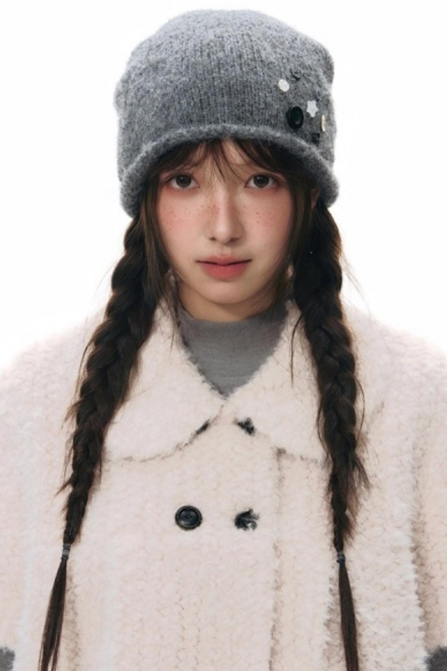 Handmade Gray Knit Beanie