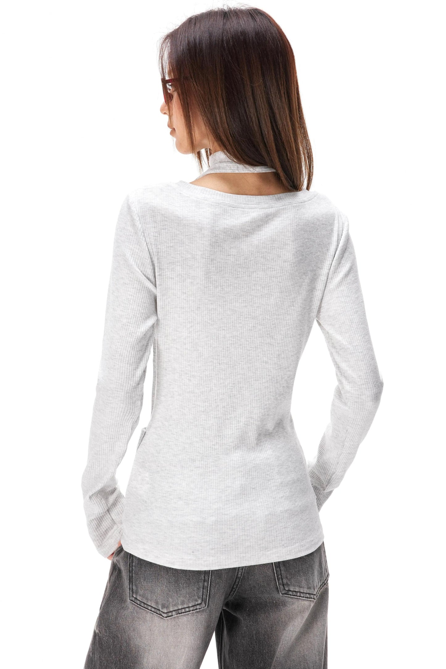 Fine Ribbed Knit Cardigan Top