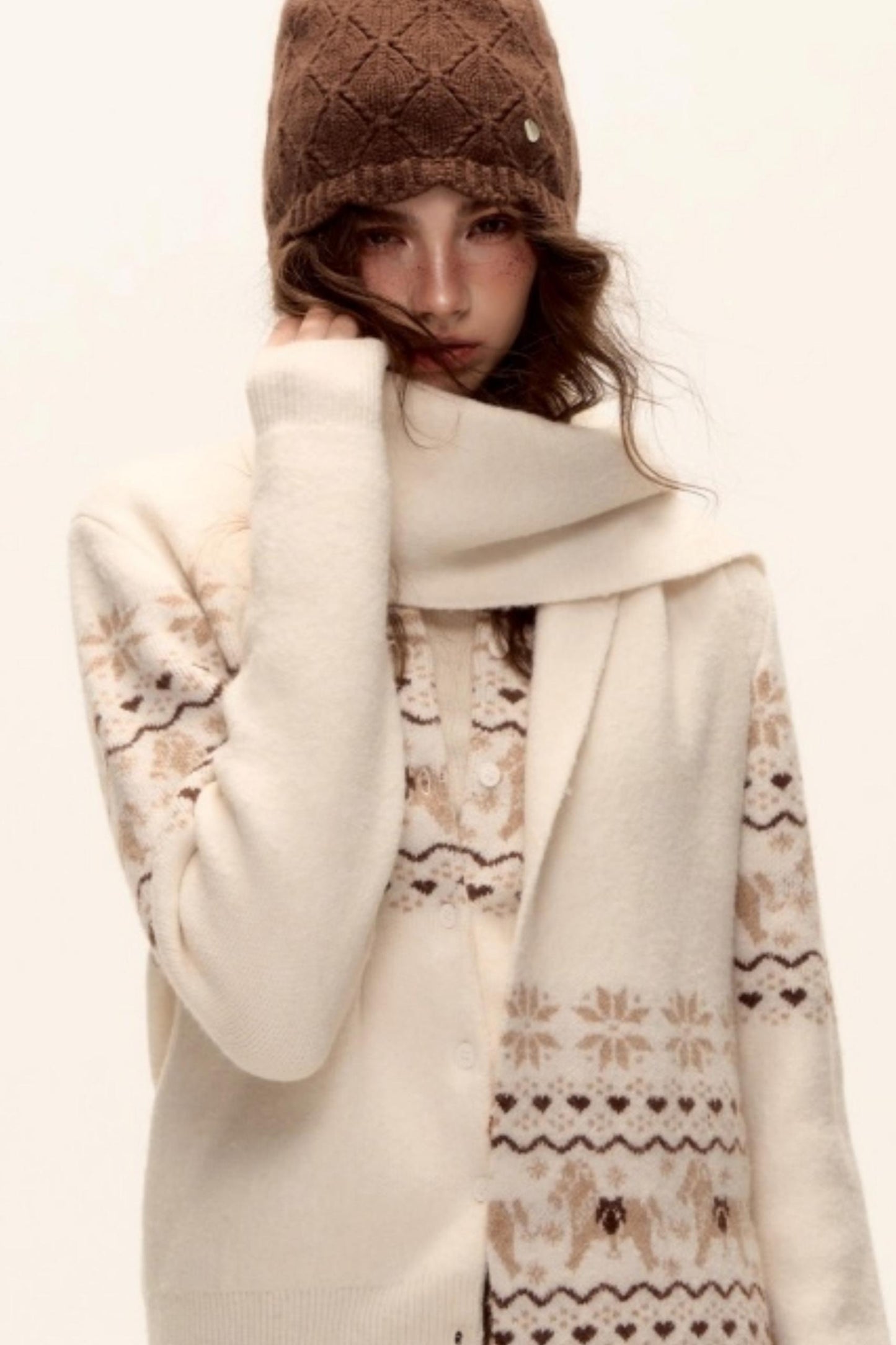 Fair Isle Wool Cardigan Set-Up