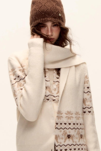 Fair Isle Wool Cardigan Set-Up