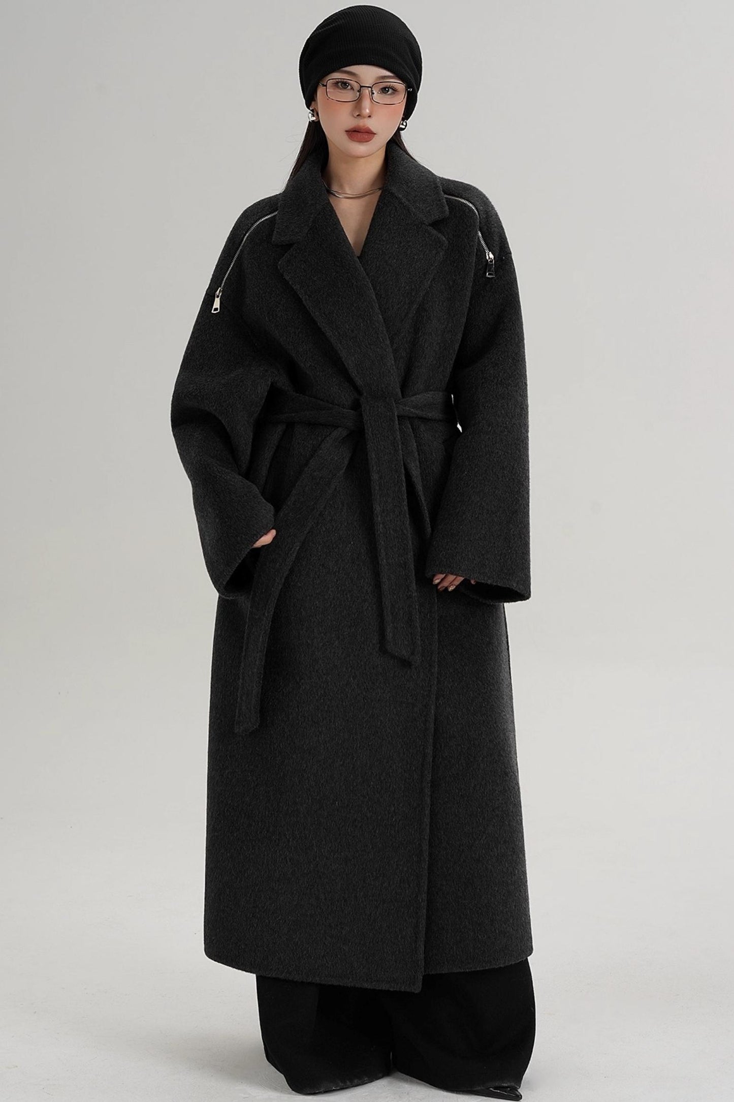 Elegant Shoulder Wool Coat