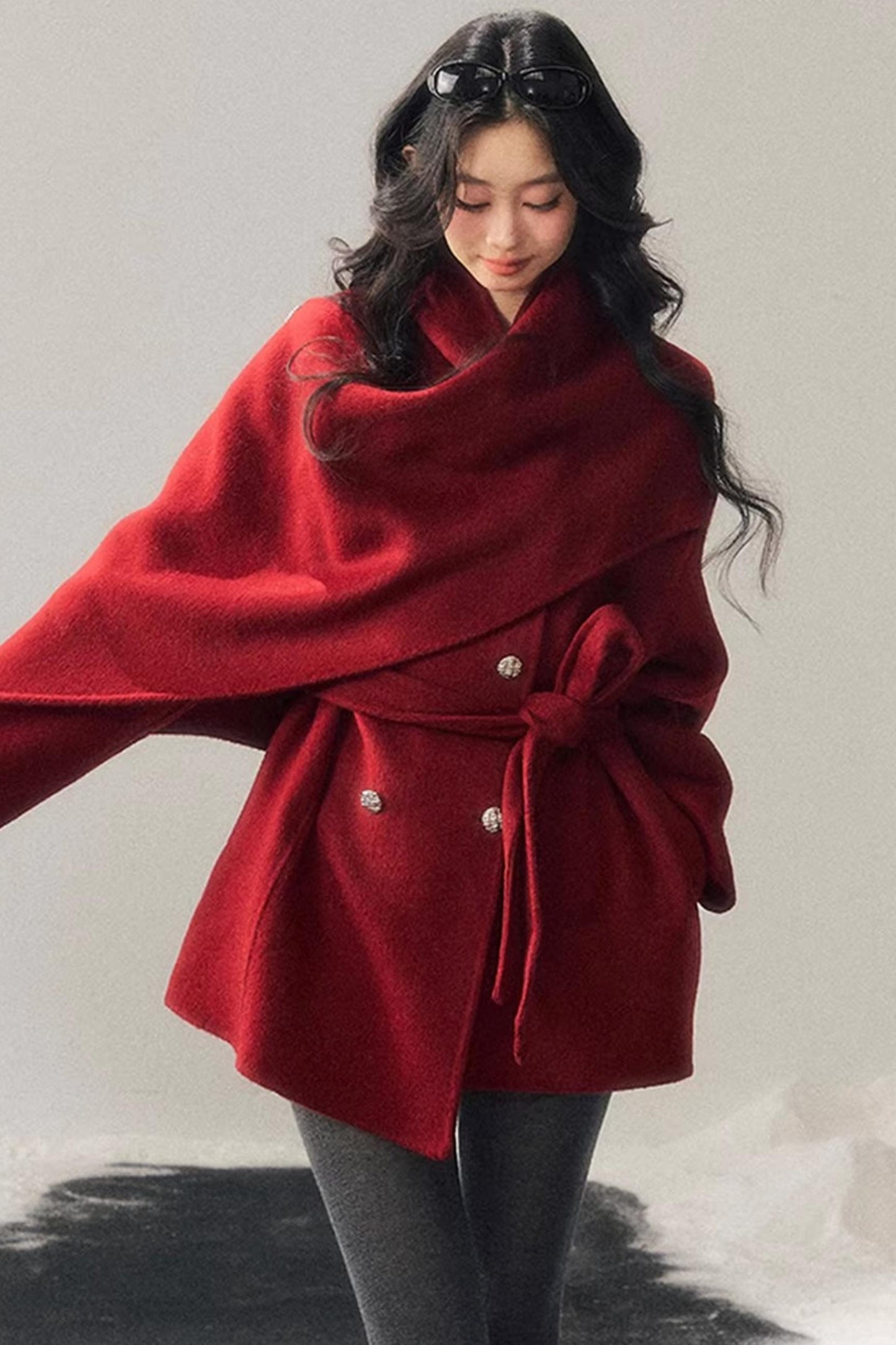 Woolen A-Line Skirt Pants