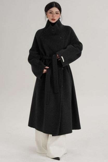 Elegant Charcoal Wool Coat