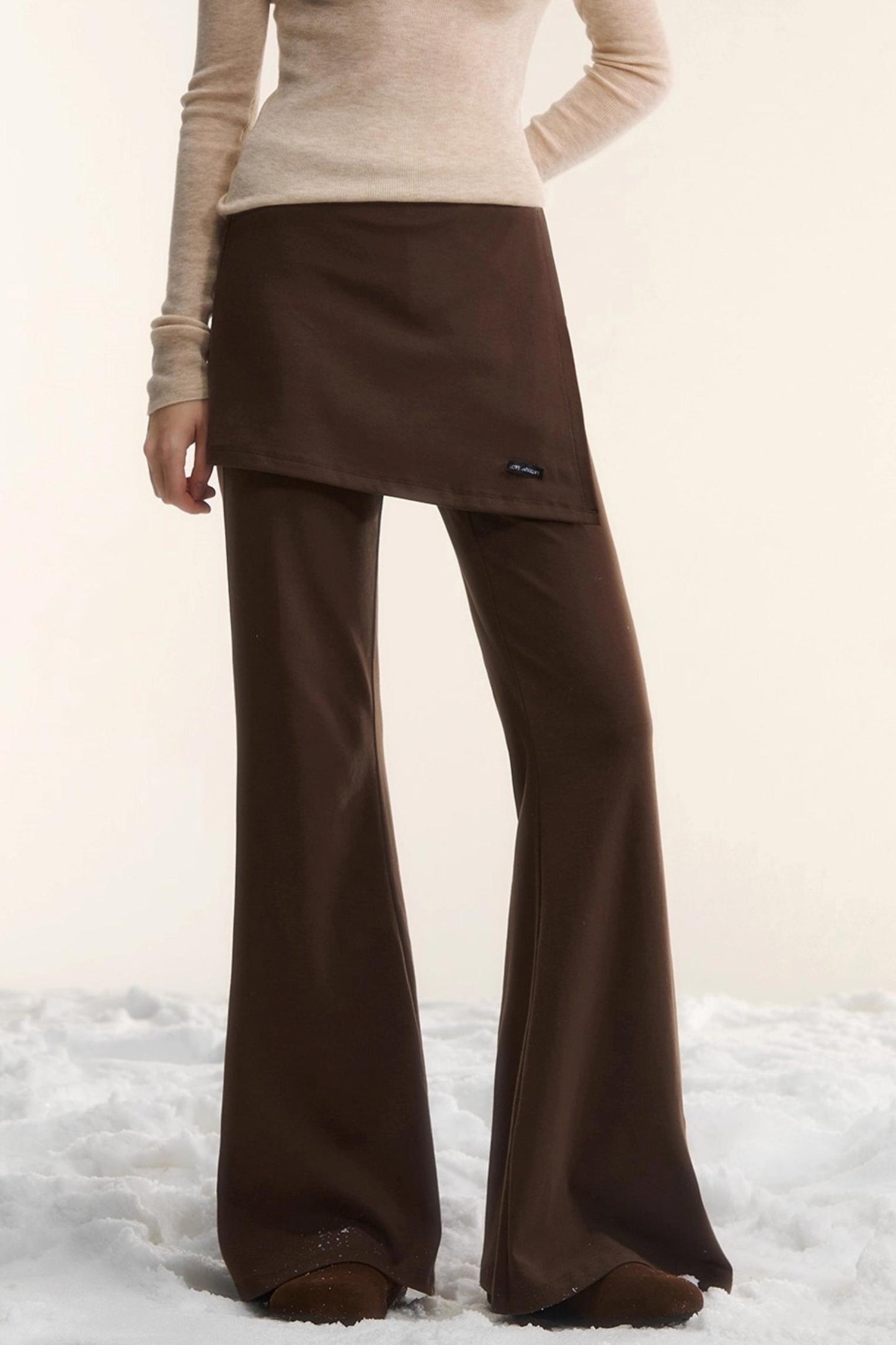 Irregular Flared Knit Pants