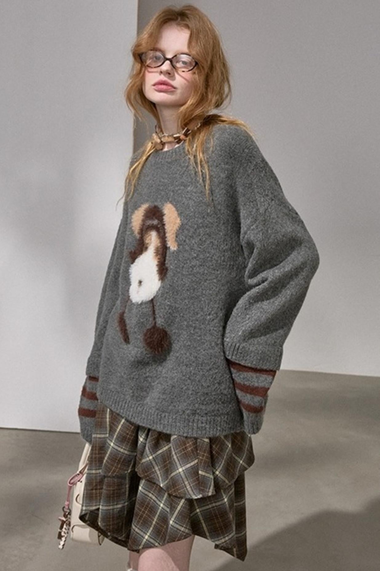 Hat and Puppy Knitted Sweater