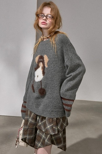 Hat and Puppy Knitted Sweater