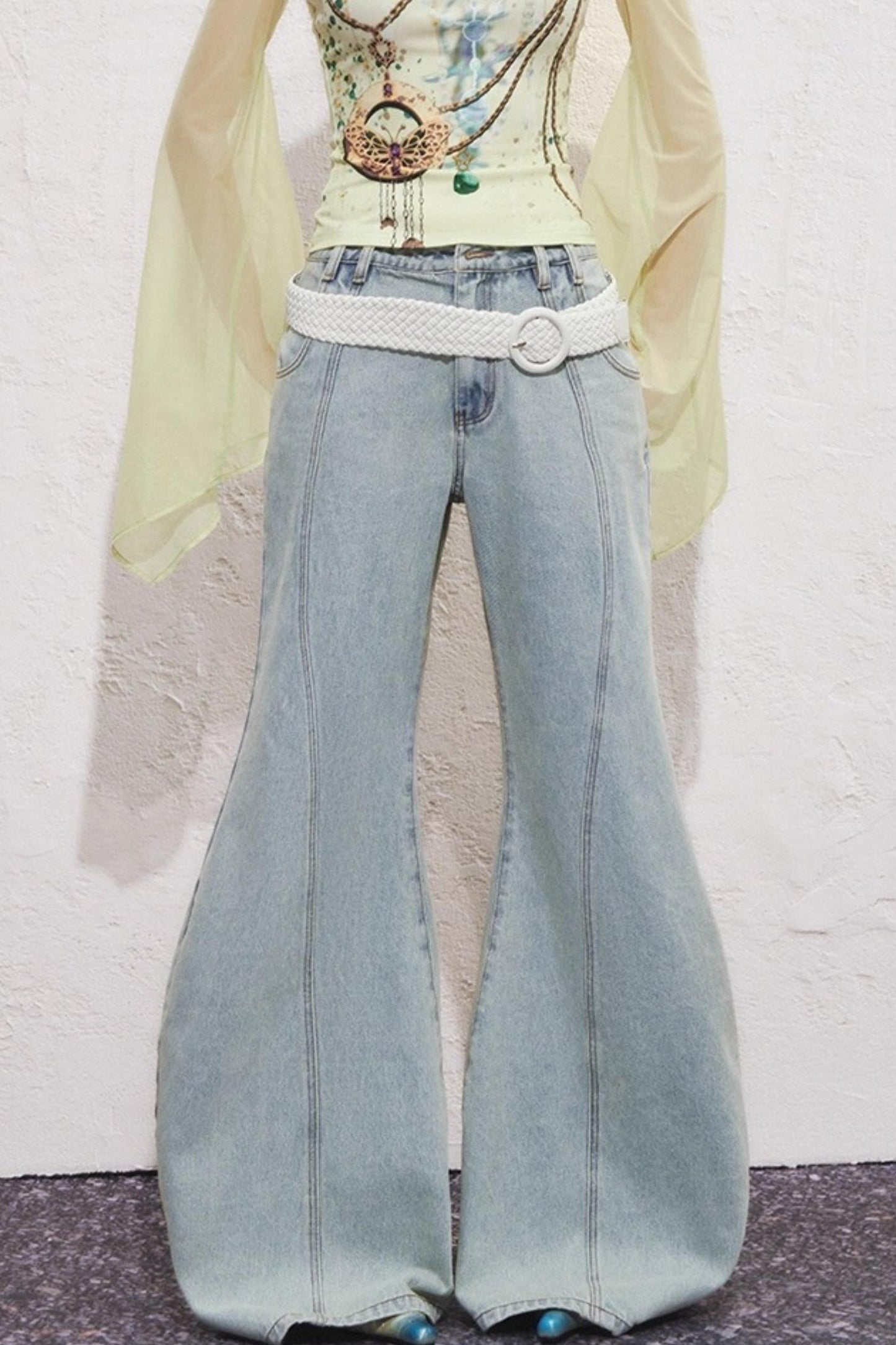 Split Sickle Pocket Heavy Jeans