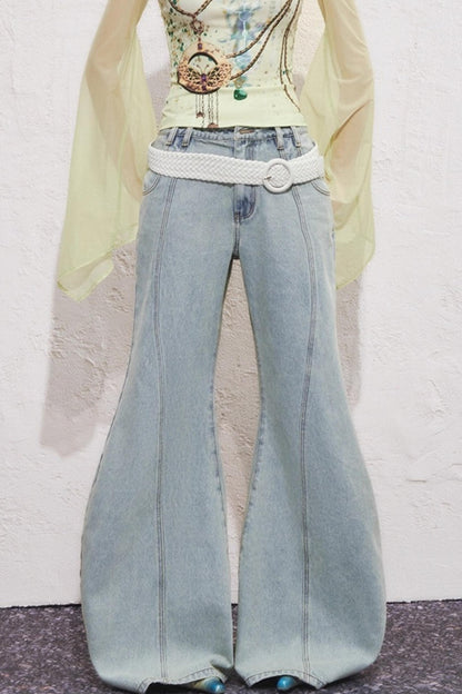 Split Sickle Pocket Heavy Jeans