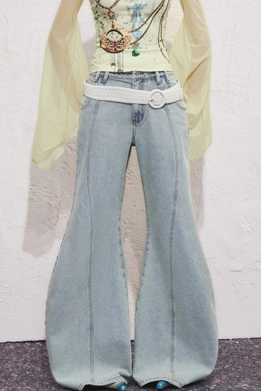 Split Sickle Pocket Heavy Jeans