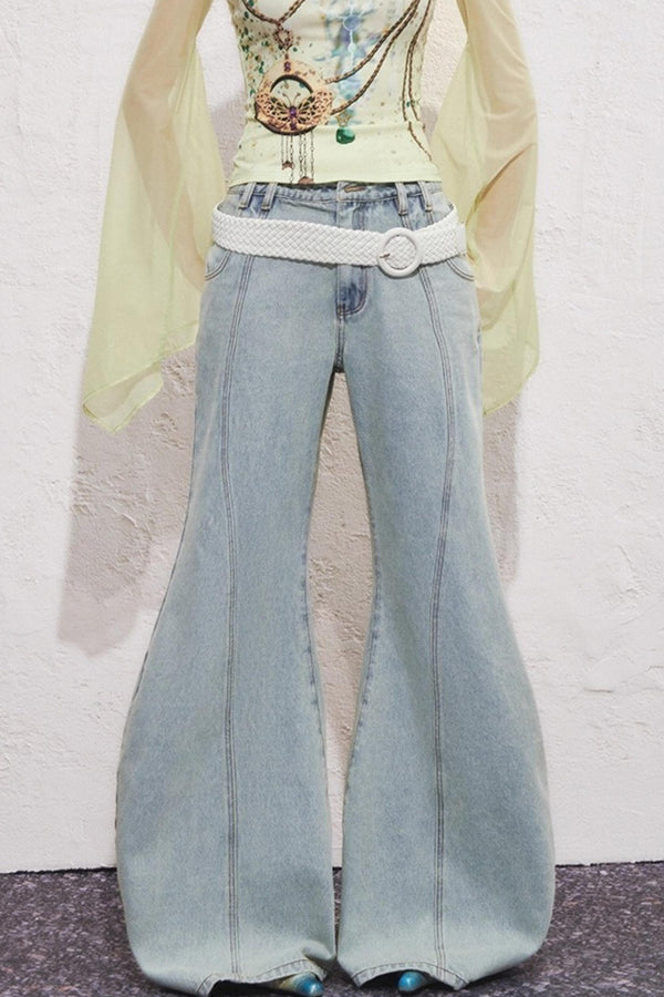 Split Sickle Pocket Heavy Jeans