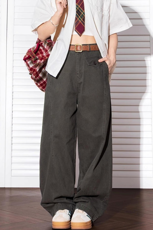 Summer Wide-Leg Cotton Trousers