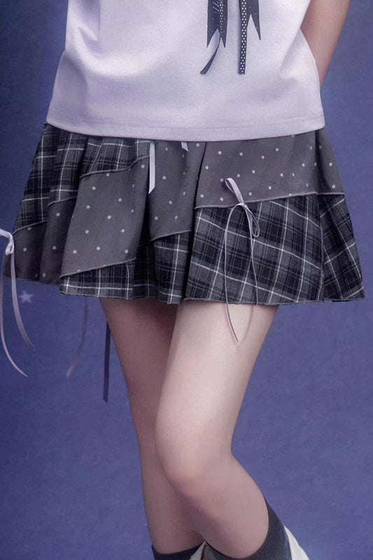 Gray Plaid Pumpkin Pants Skirt