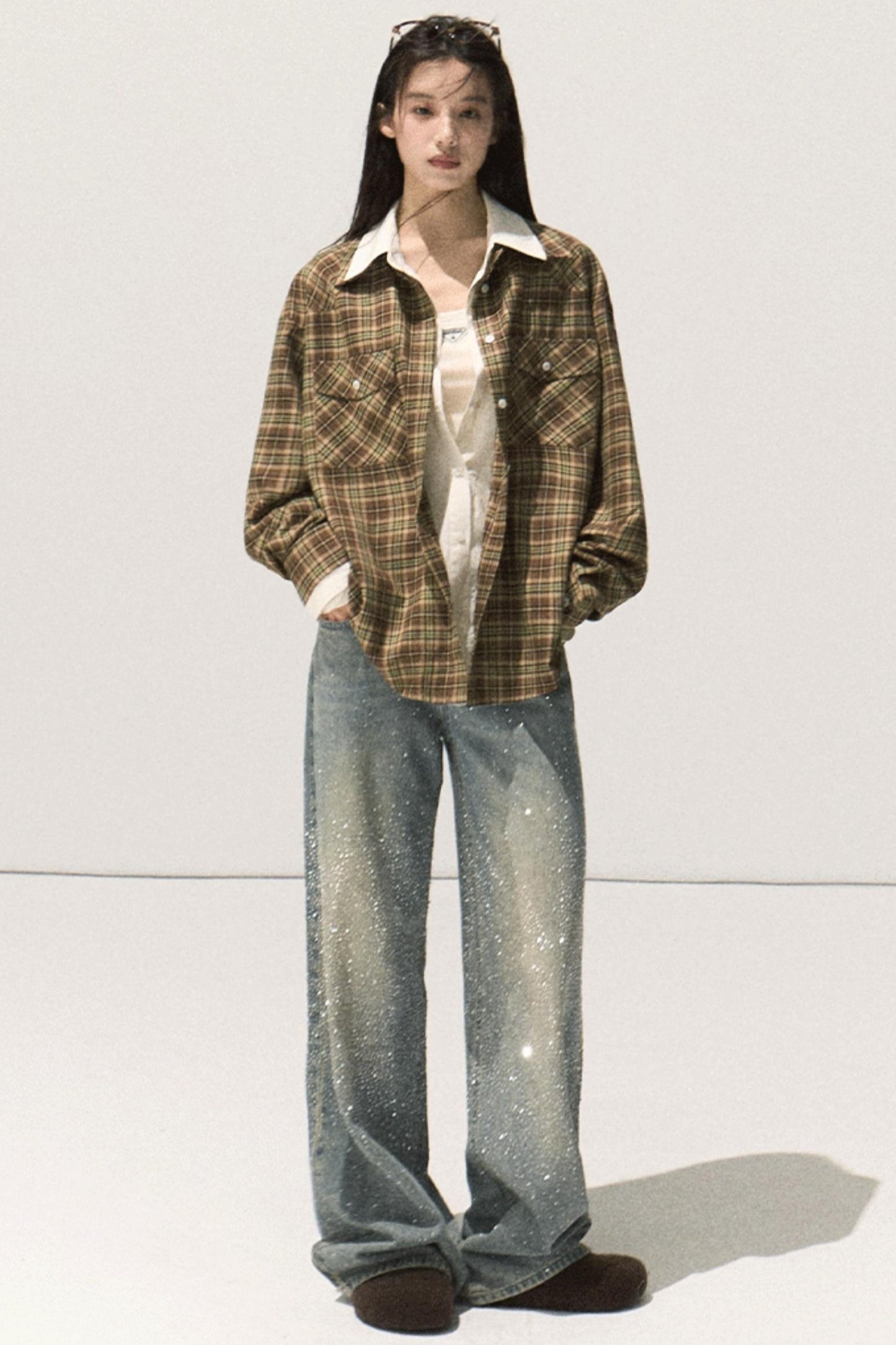 Vintage Striped Texture Layered Shirt