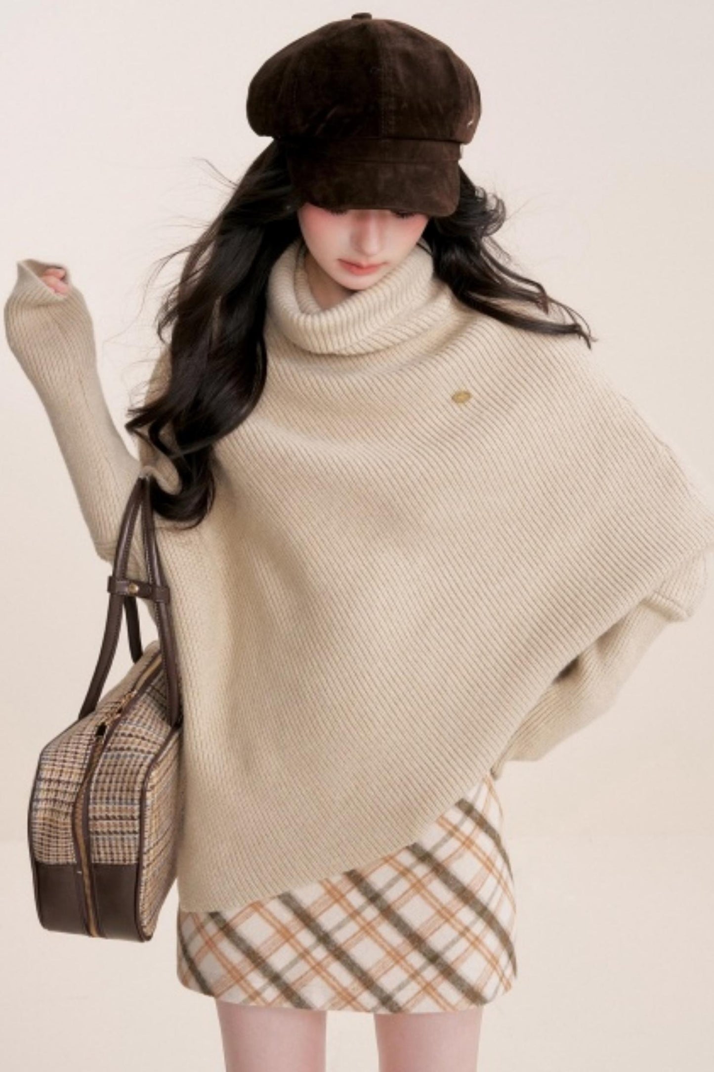 Retro Plaid Woolen Skirt