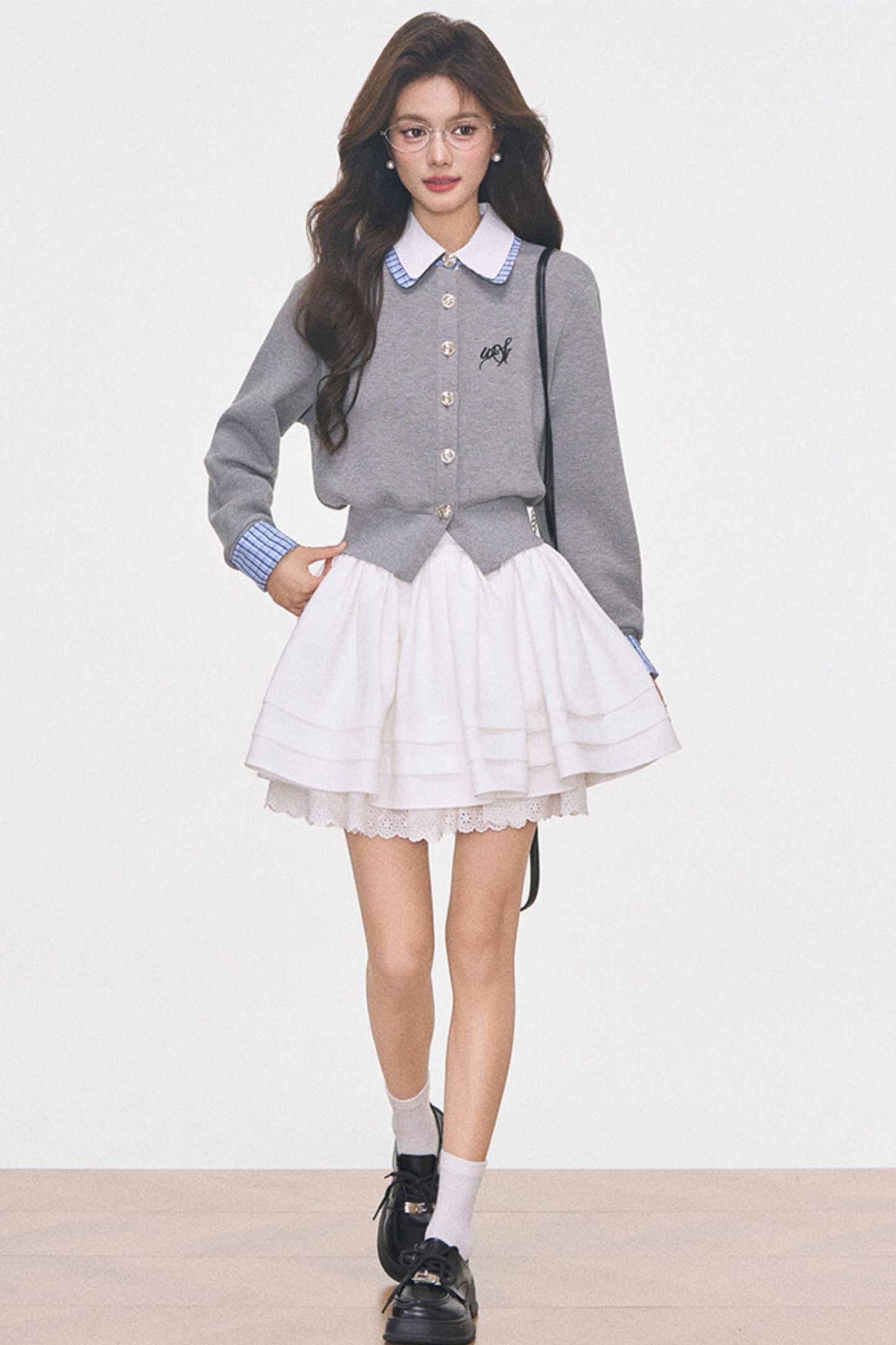 Knitted Cardigan Jacket and Skirt Set-Up