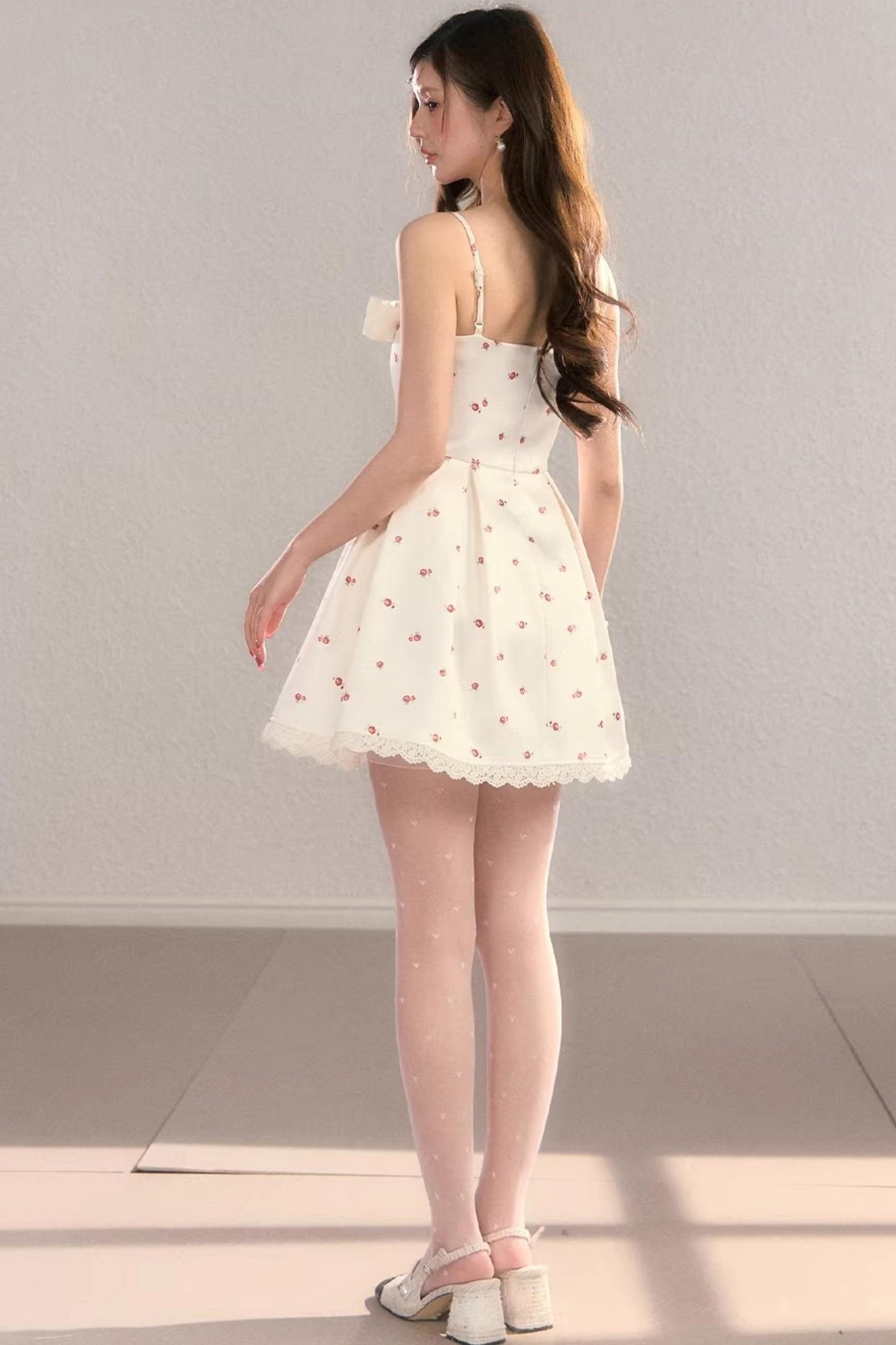 Bow Print Strap Dress