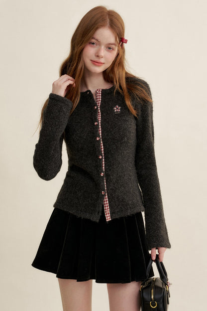 Vintage Checkered Cardigan