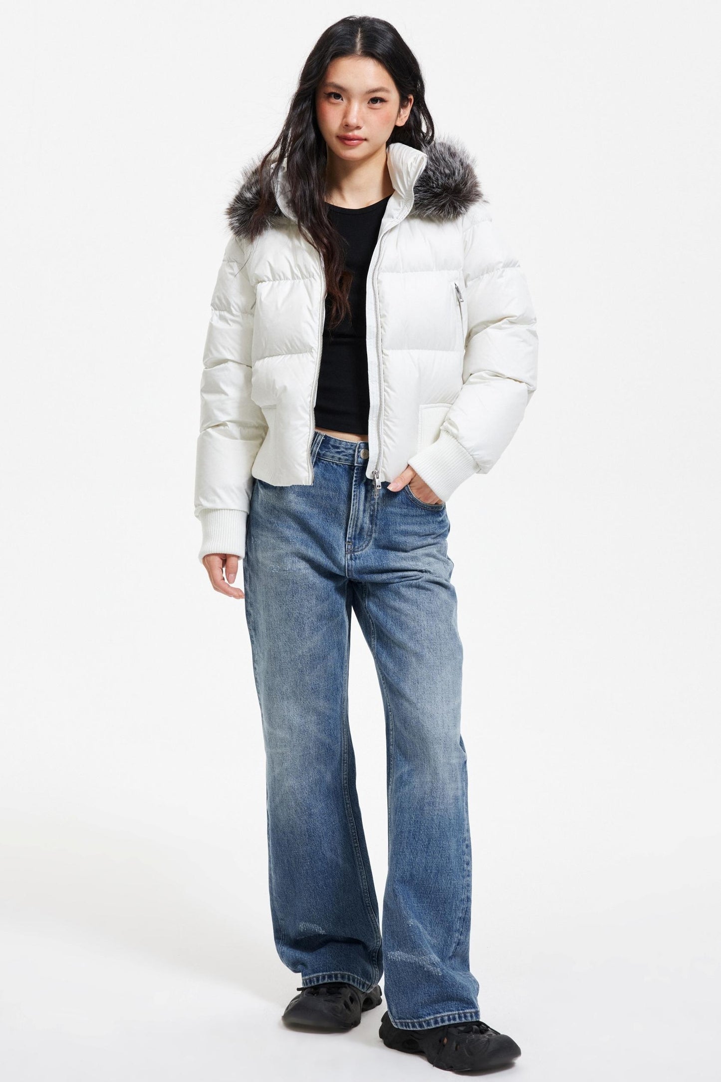 Washed Blue Ripped Denim Pants