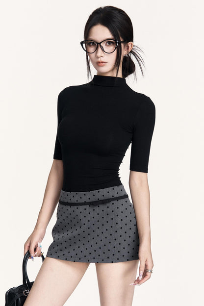 Black Small Turtleneck Top
