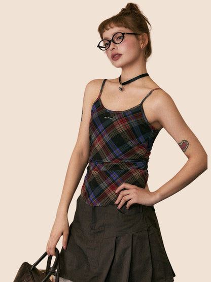 Retro Check Camisole Crop Top