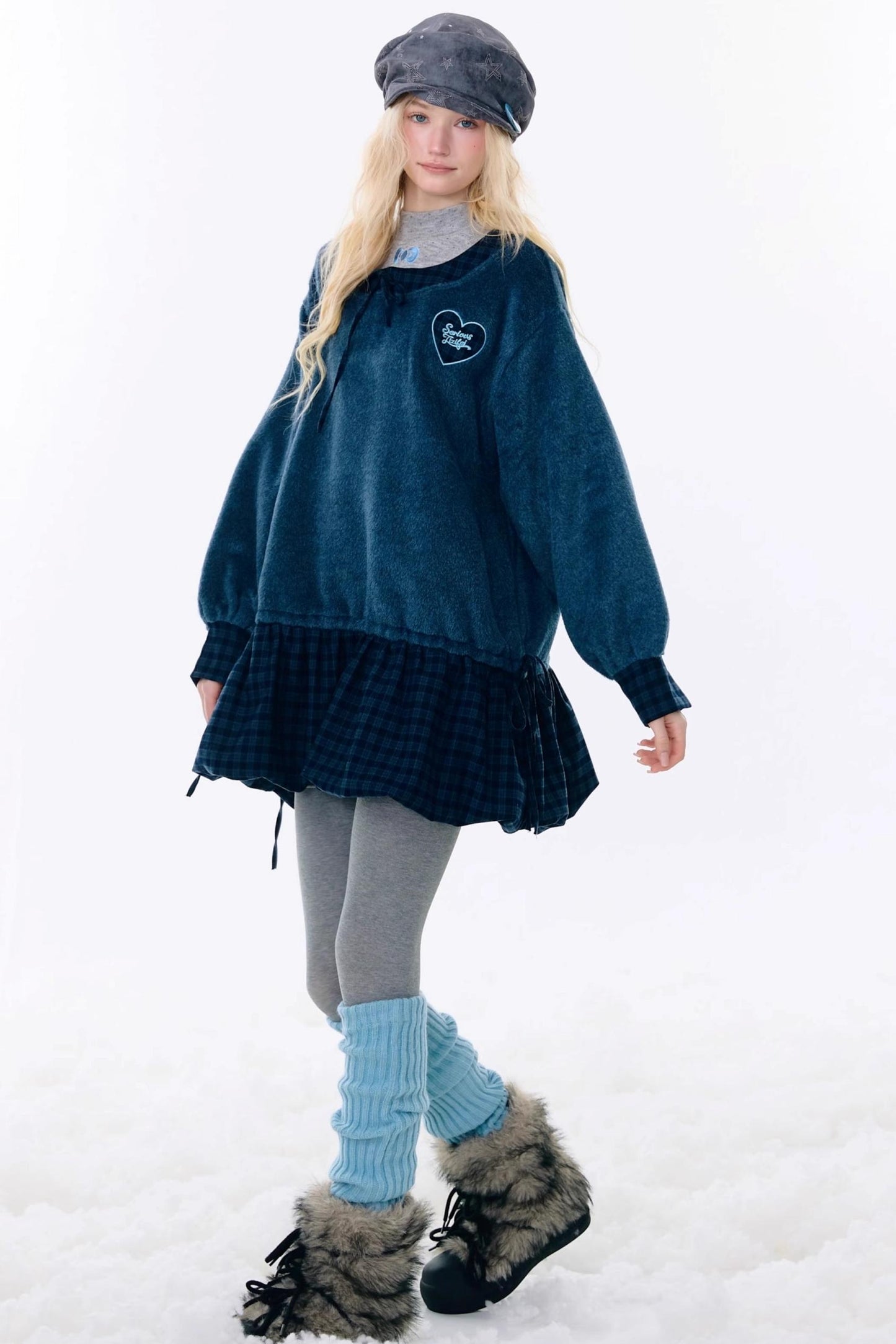 Patchwork Plaid Wool Dress