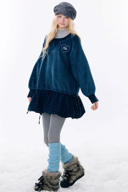 Patchwork Plaid Wool Dress