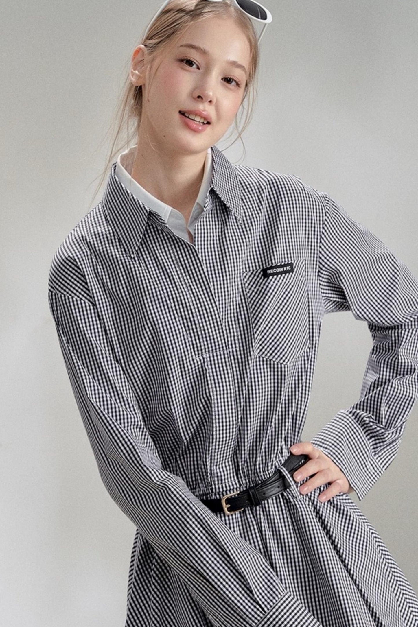 Sweater Shawl Plaid Shirt Dress