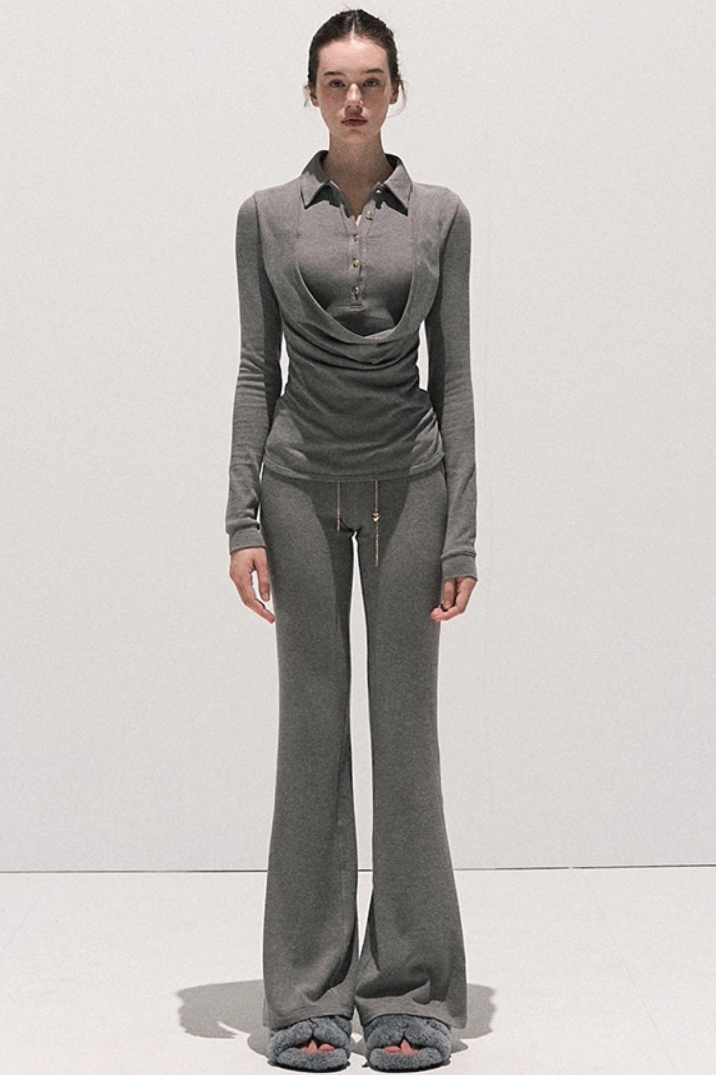 Soft Crewneck Knitwear Trouser Set-Up