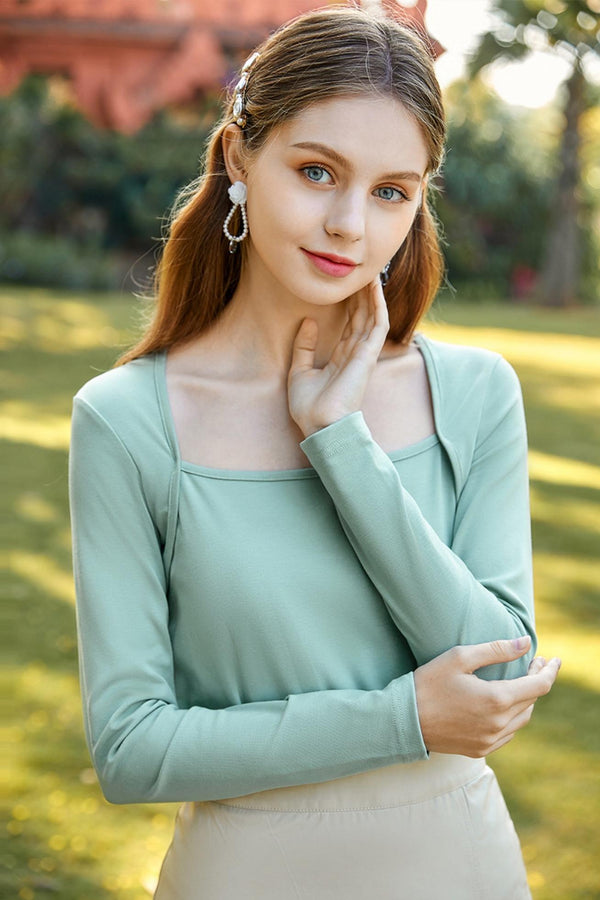 Lady Square Neck Long Sleeve T-Shirt