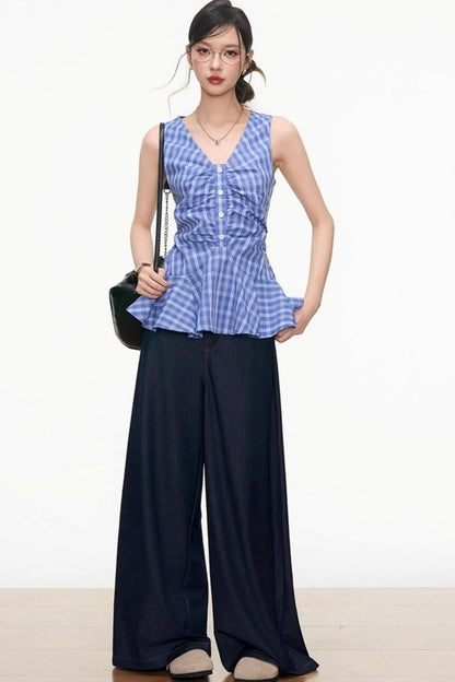 Chic V-Neck Vest Pants Set-Up
