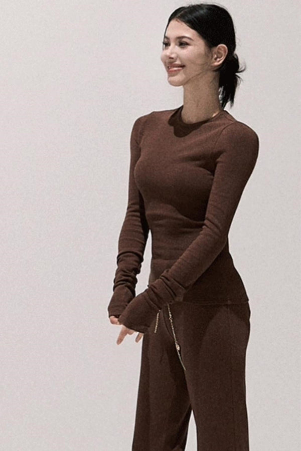 Soft Crewneck Knitwear Trouser Set-Up