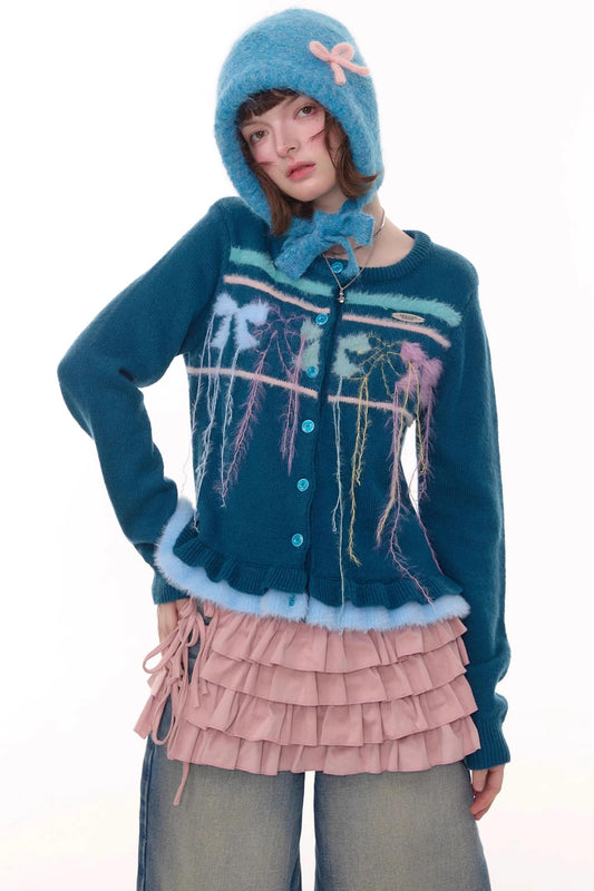 Autumn Silk Bow Cardigan