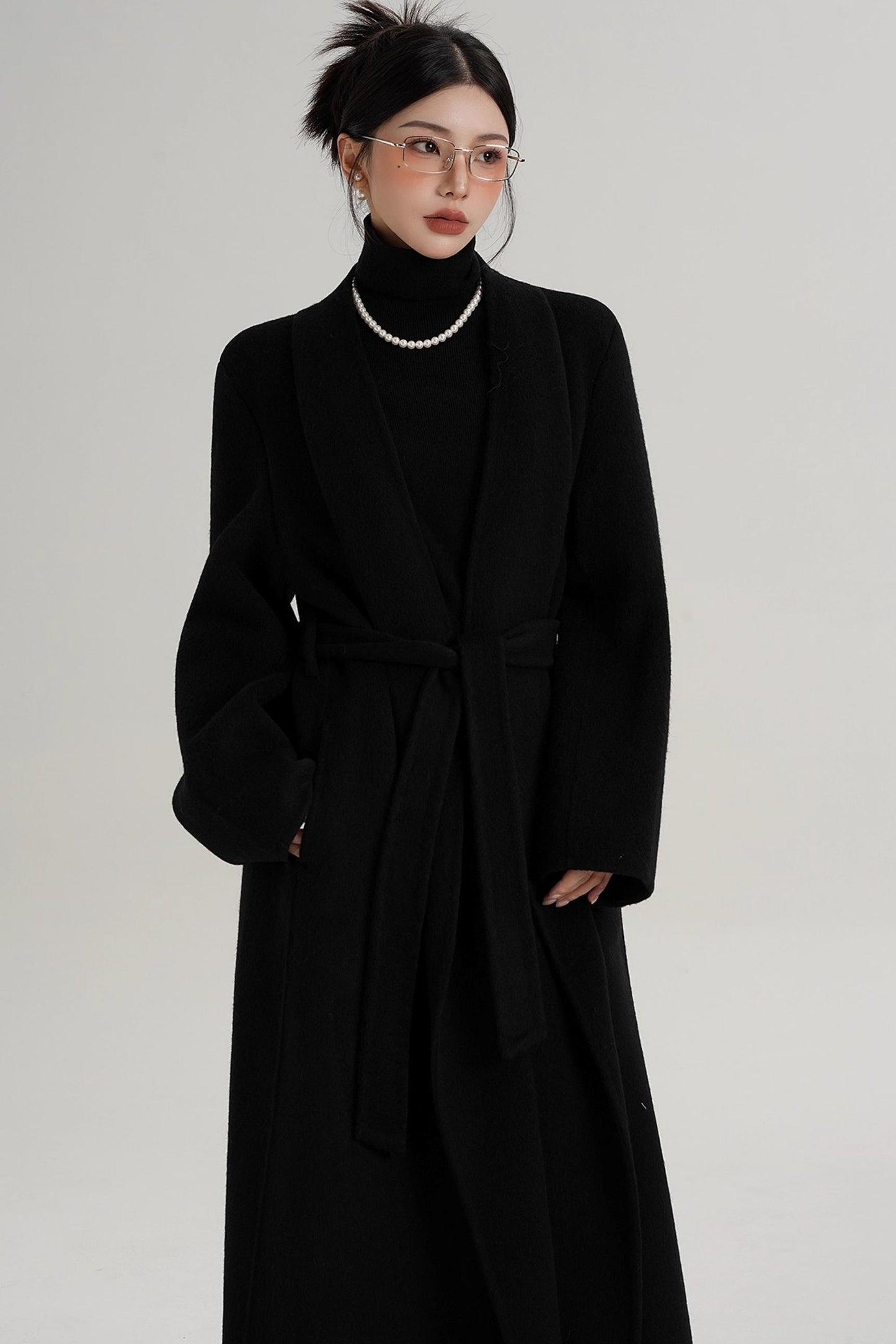Elegant Double-Sided Long Wool Coat