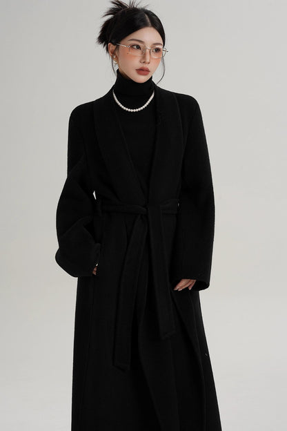 Elegant Double-Sided Long Wool Coat