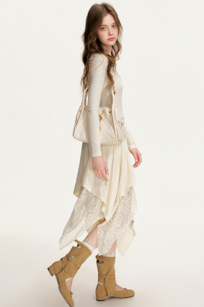 Romantic Lace Asymmetrical Dress